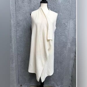 EUC! Nanette Lepore Cardigan Sweater Cream Cashmere Quiet Luxury Staple! S-Lrg